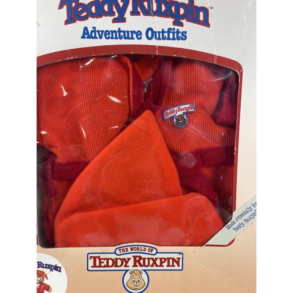 Worlds of Wonder Teddy Ruxpin Adventure Sleepwear Set Red Boxed 1986 - Picture 5 of 15